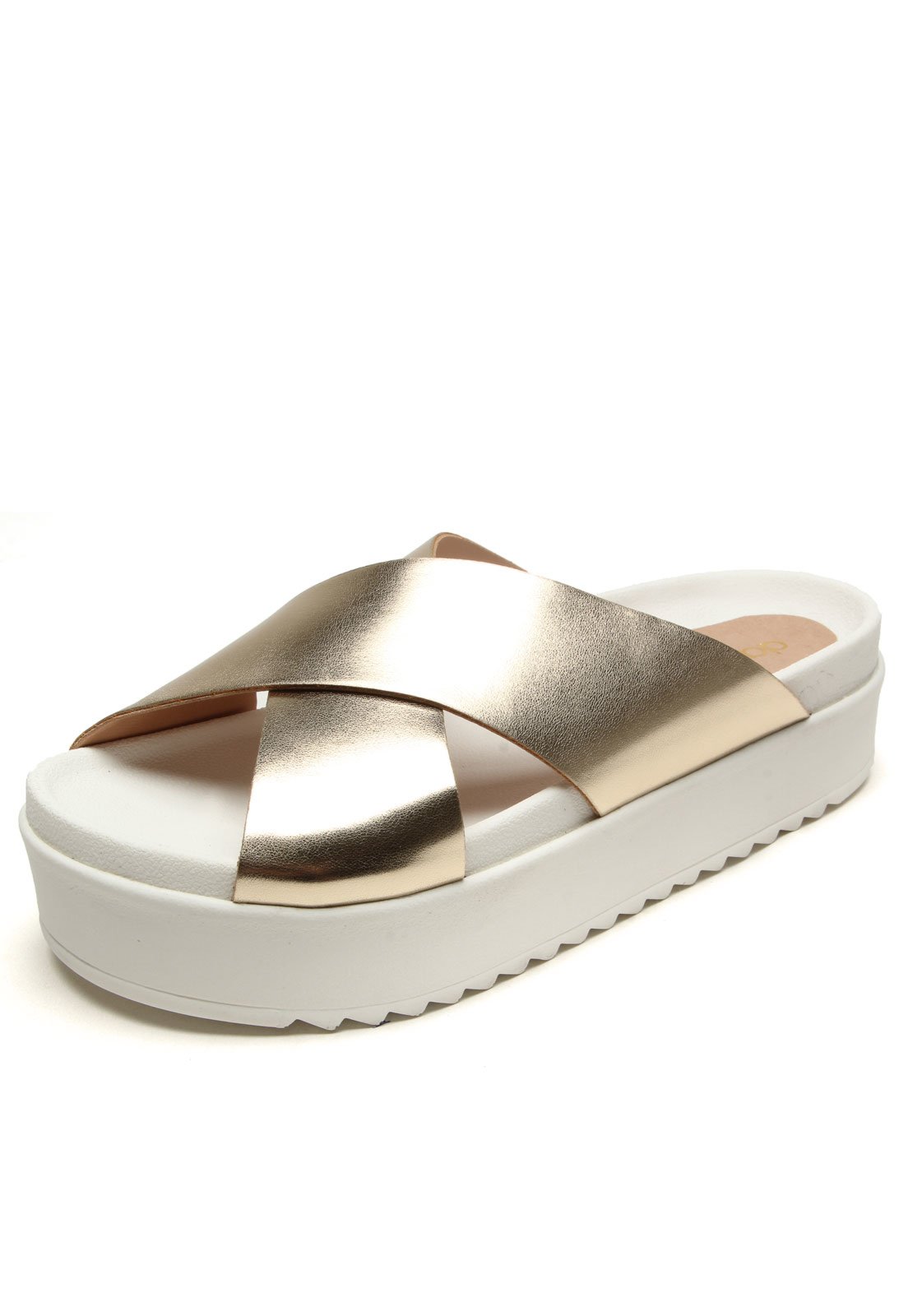 Sandália DAFITI SHOES Plataforma Dourada - Compre Agora