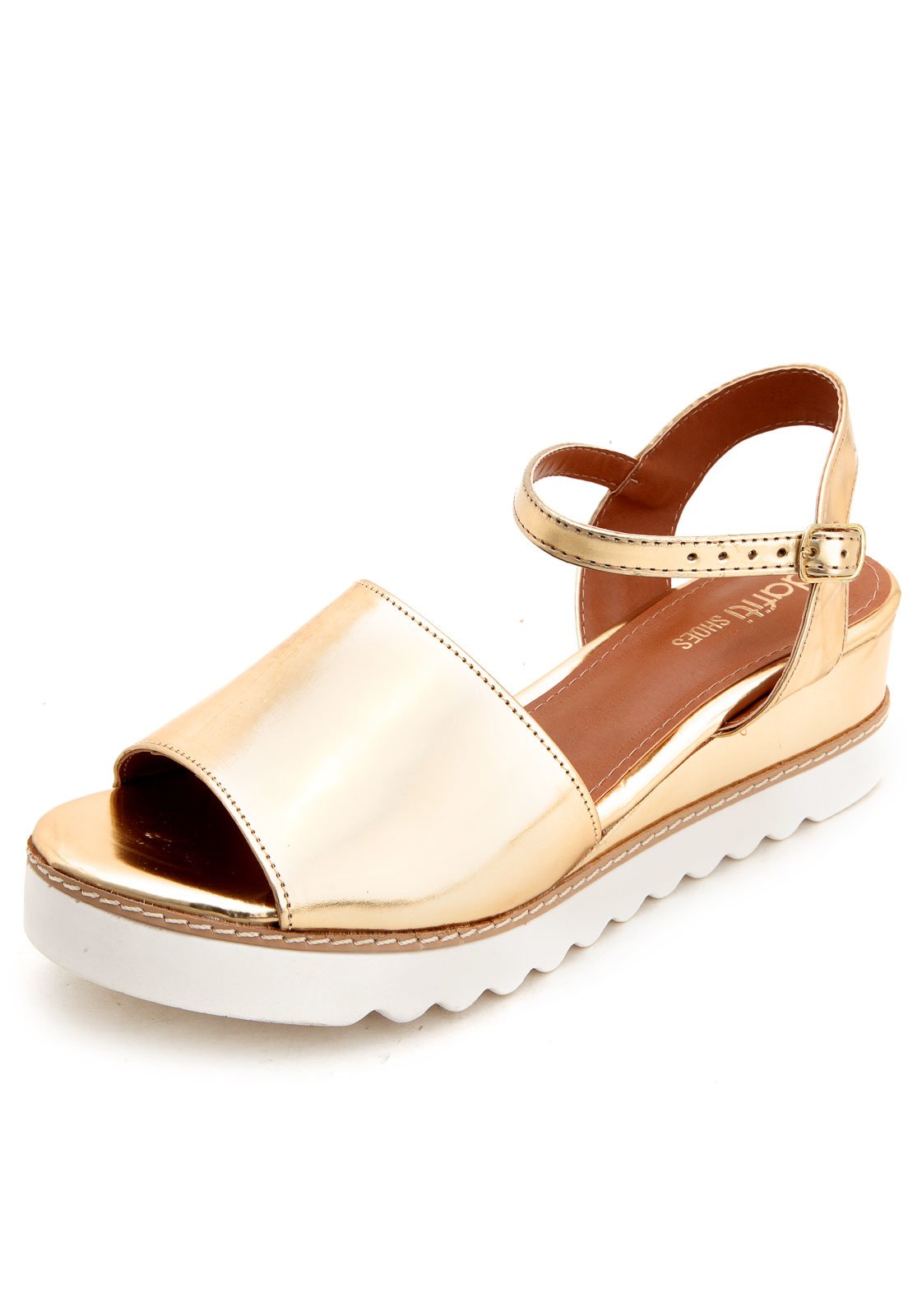 Sandália DAFITI SHOES Metalizada Dourada - Compre Agora