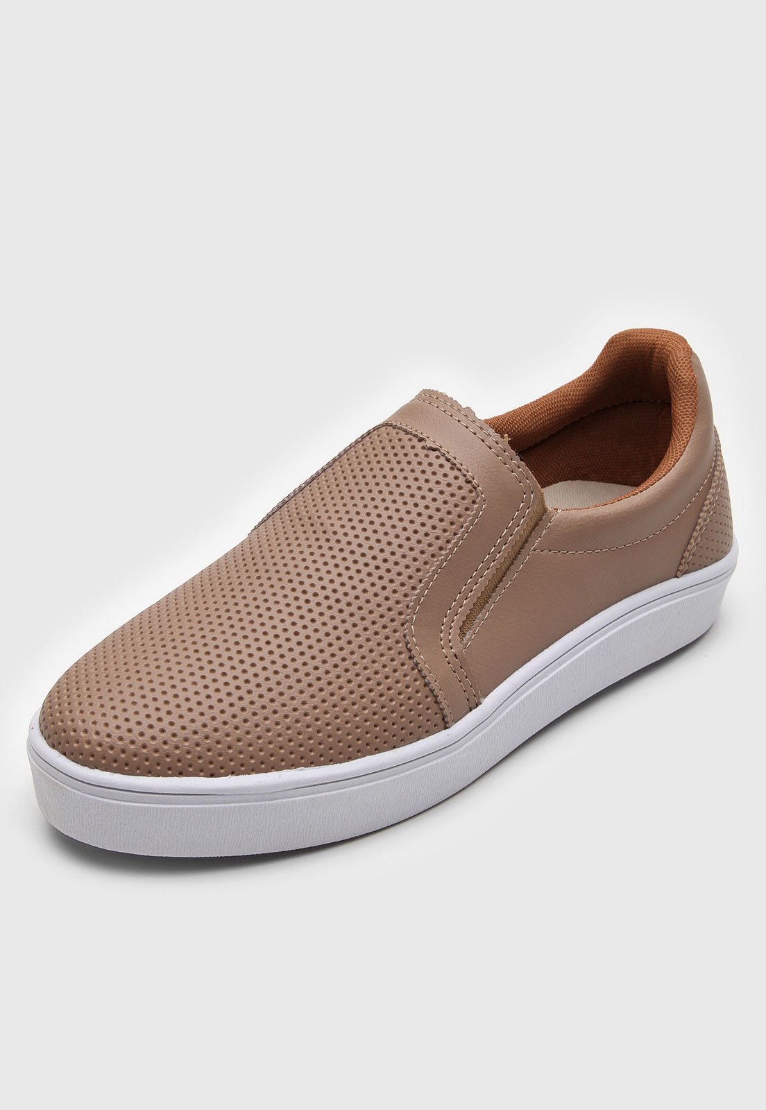 Slip On DAFITI SHOES Furinhos Nude - Compre Agora