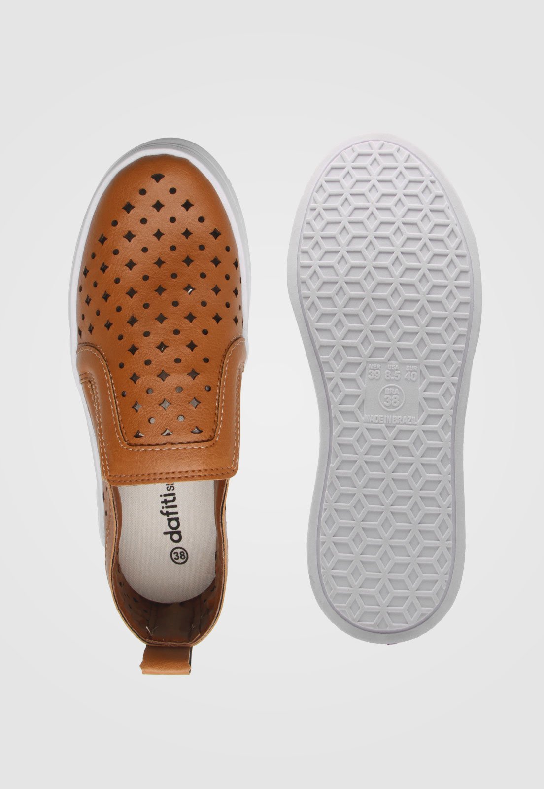 Slip On DAFITI SHOES Lasercut Caramelo - Marca DAFITI SHOES