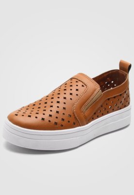 Slip On DAFITI SHOES Lasercut Branco - Compre Agora