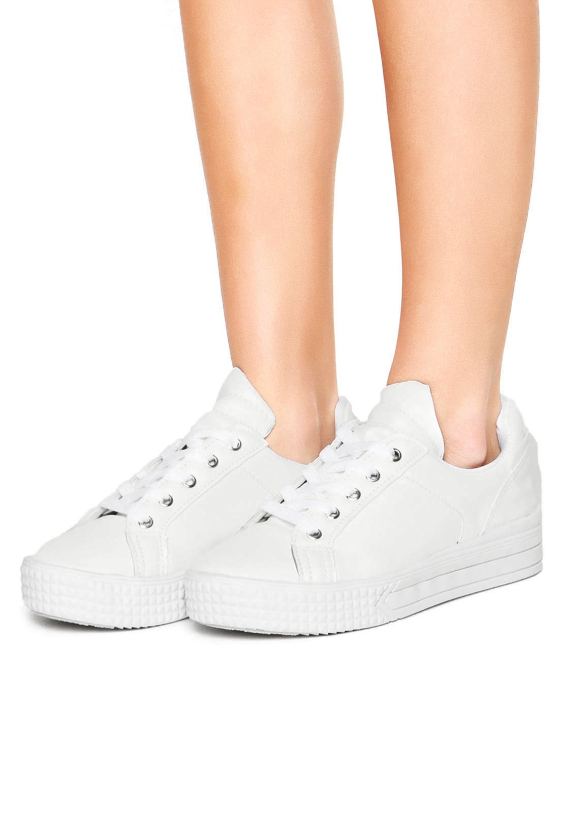 Tênis Flatform Dafiti Shoes Recortes Branco - Compre Agora