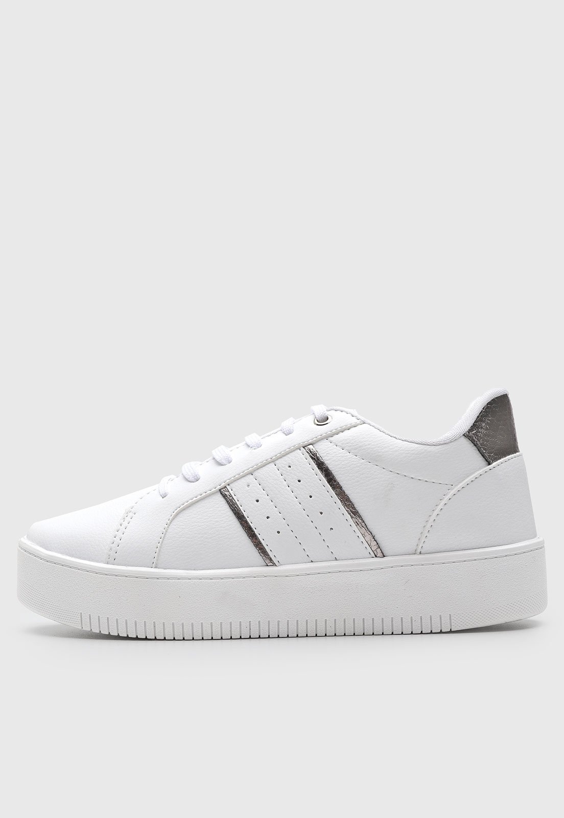 Tênis Flatform Dafiti Shoes Recortes Branco - Compre Agora