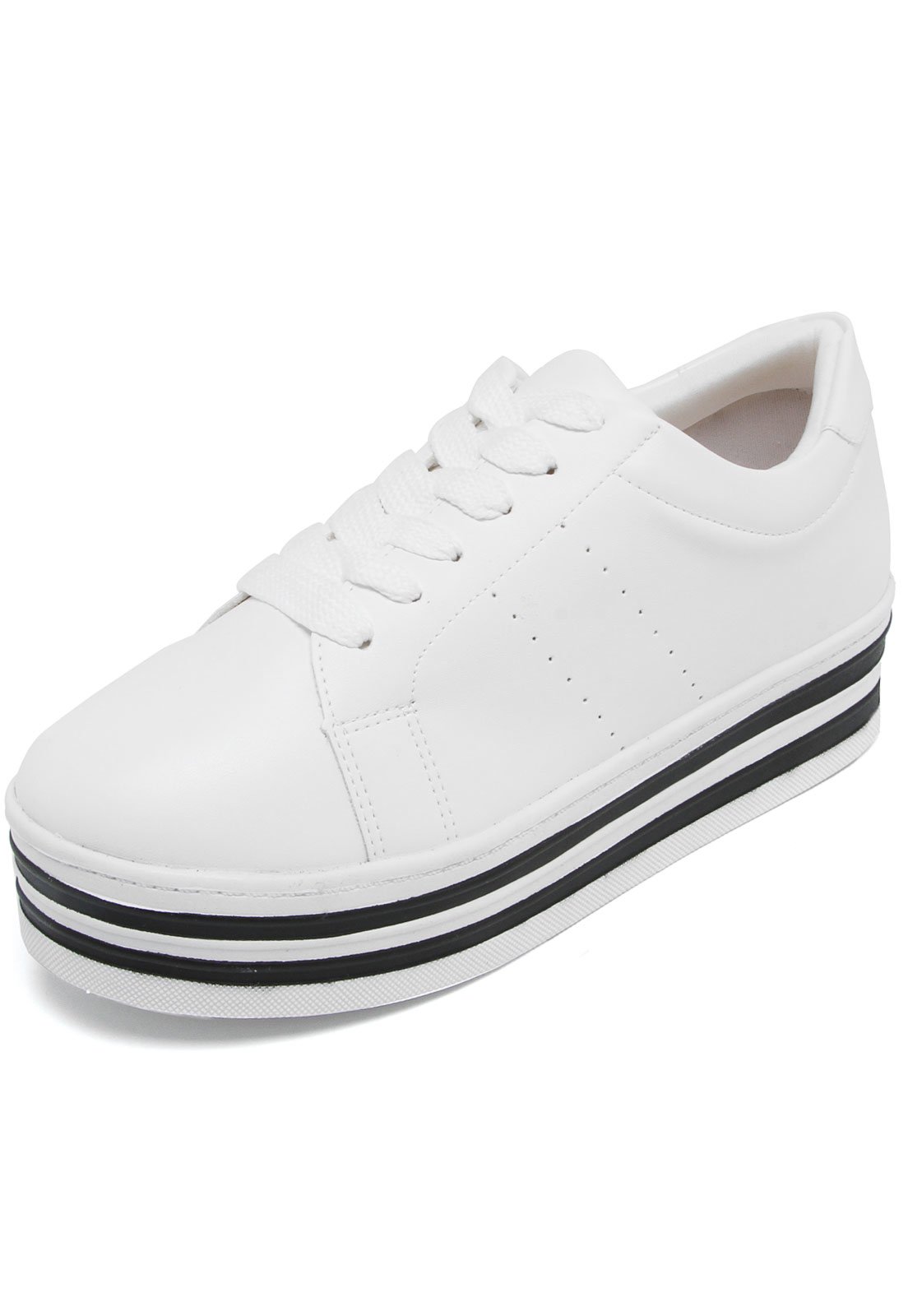 Tênis Dafiti Shoes Listras Branco - Compre Agora