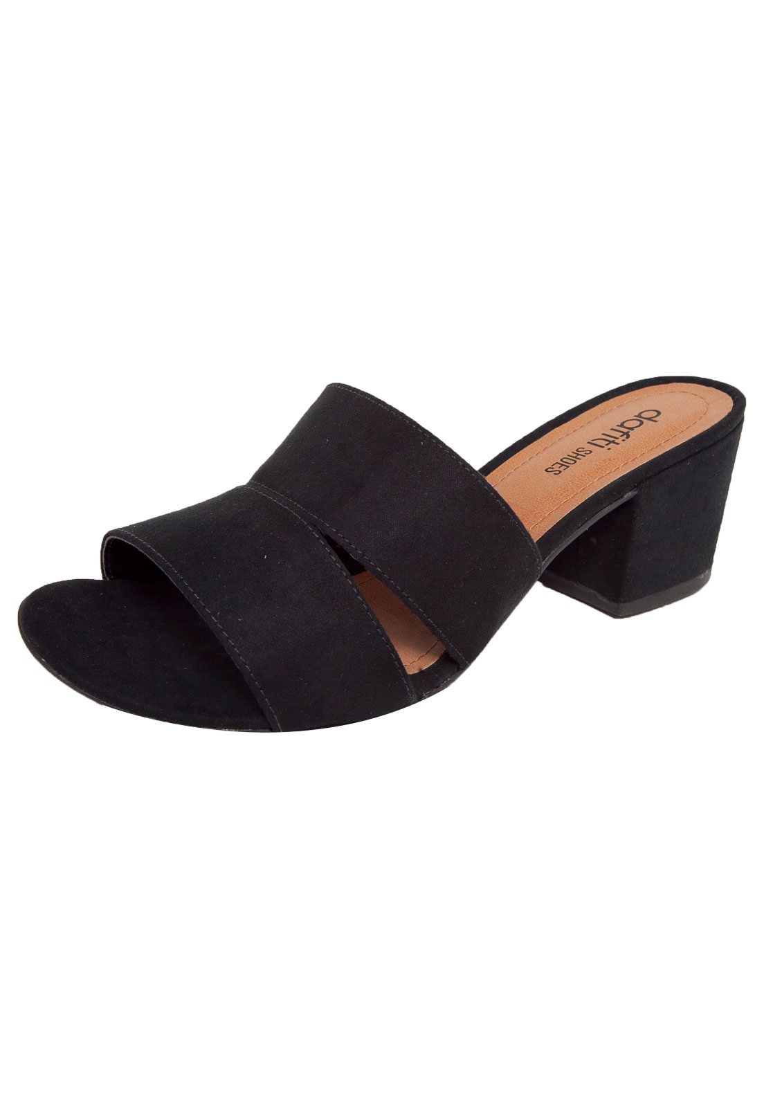 Sandália DAFITI SHOES Salto Grosso Preto - Compre Agora