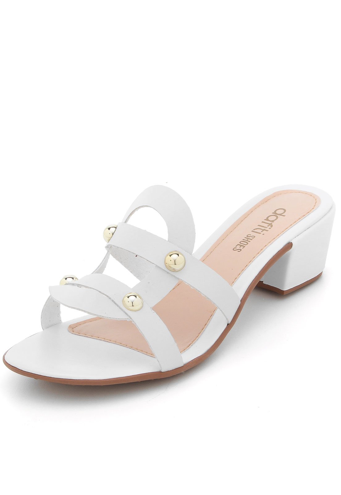 Tamanco DAFITI SHOES Tiras Branco - Compre Agora