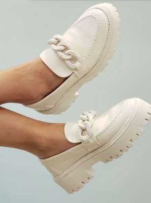 Loafer Tratorado Feminino Quiz Off White - Gabriella Calçados