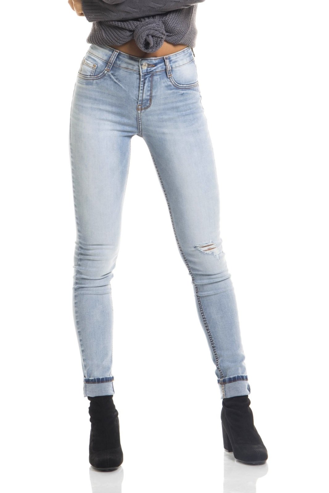 calça jeans denim zero feminina