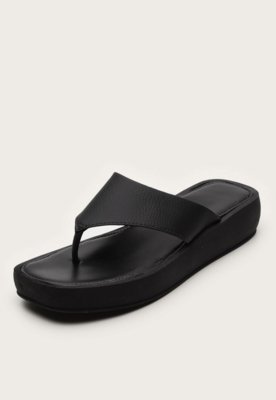 Sand Lia Chinelo Flatform Confort Vel Preto Dhaffy Compre Agora