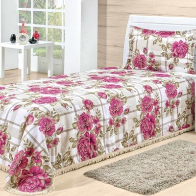 Cobre Leito DOURADOS ENXOVAIS La Bella Floral Pink Solteiro 02 Peças Menor preço em Cobre Leito DOURADOS ENXOVAIS La Bella Floral Pink Solteiro 02 Peças
