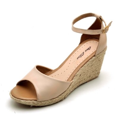 Sandália DR Shoes Anabela Nude Menor preço em Sandália DR Shoes Anabela Nude