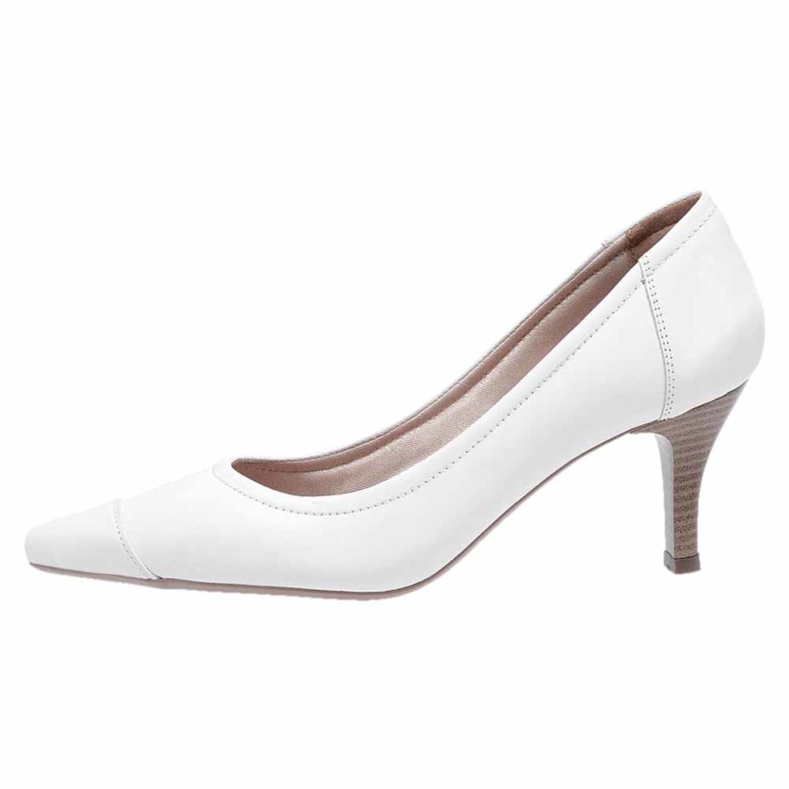 scarpin branco couro