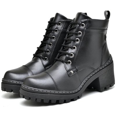 bota coturno preta tratorada
