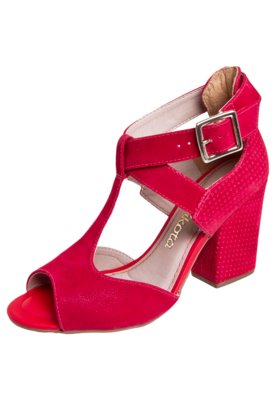 sandalias vermelhas salto grosso
