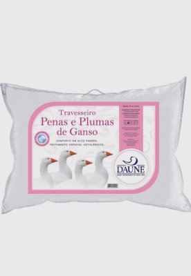 Travesseiro Daune 50x70cm 5 Plumas 95 Penas Branco Menor preço em Travesseiro Daune 50x70cm 5 Plumas 95 Penas Branco