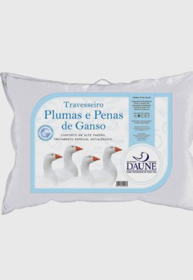 Travesseiro Daune 50x70cm 70 Plumas 30 Penas Branco Menor preço em Travesseiro Daune 50x70cm 70 Plumas 30 Penas Branco