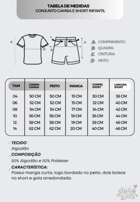 Conjunto Infantil Shorts e Blusa Moletinho Daze Modas Azul