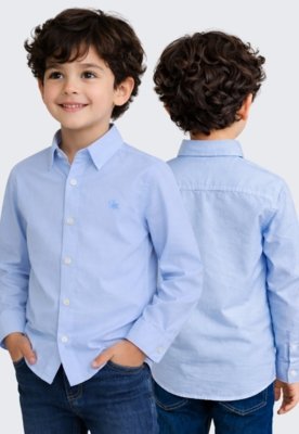 Kit 2 Camisa Social Infantil Menino Daze Modas Azul e Verde
