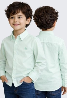 Kit 2 Camisa Social Infantil Menino Daze Modas Azul e Verde