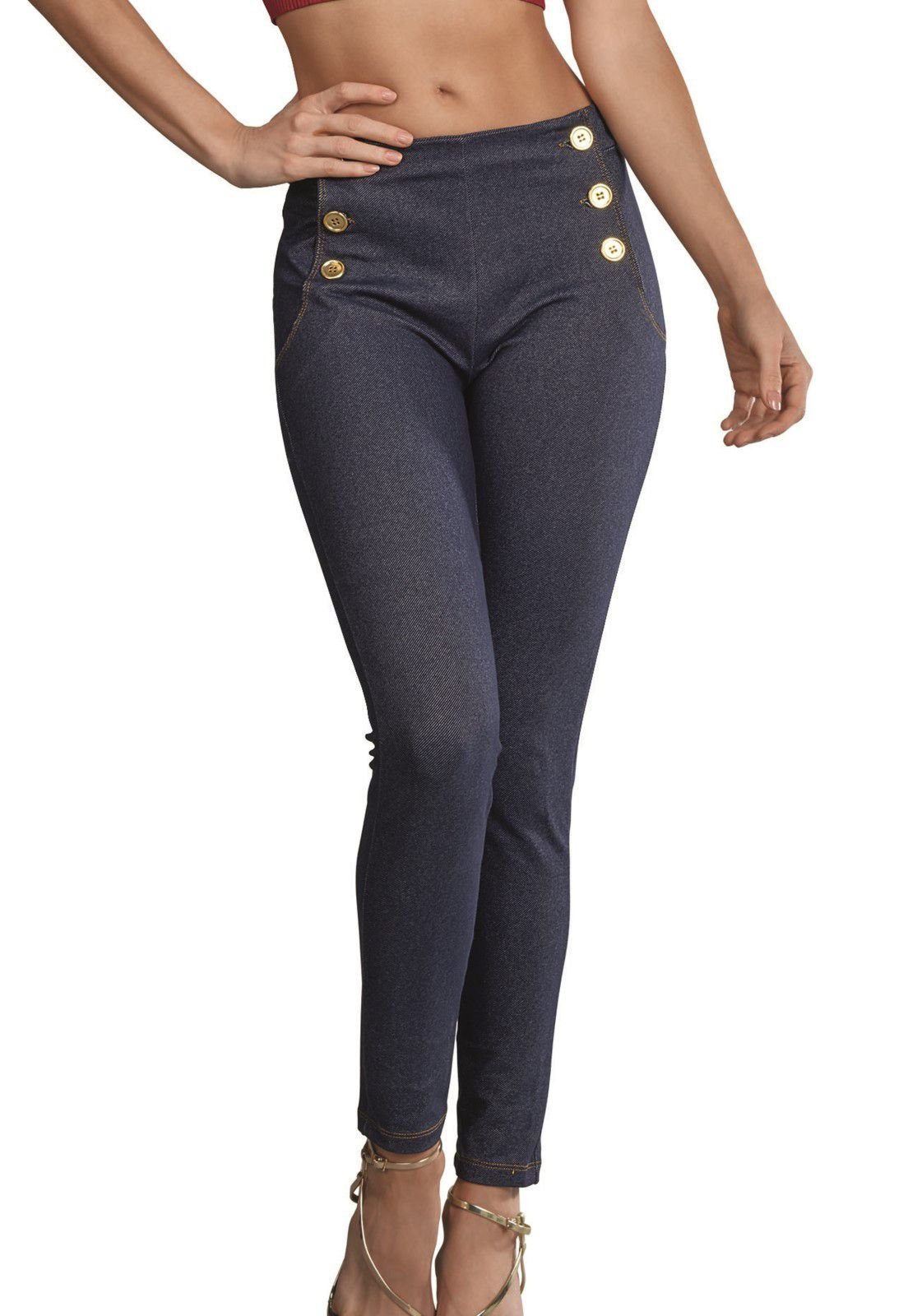 Legging botoes sales jeans demillus