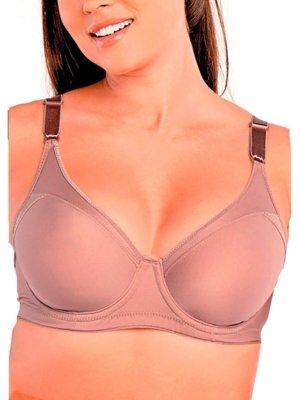 Kit com 2 Sutiãs com Aro e sem Bojo Support Control Demillus 64905 Taça C Branco