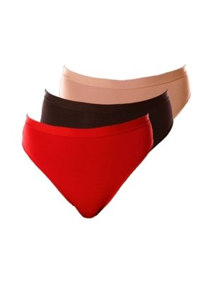 Kit com 3 Calcinhas Demillus 26826 Vermelho