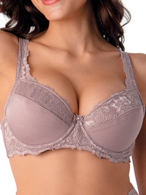 Kit com 3 Sutiãs com Aro e Bojo Iridien Demillus 65204 Taça B Roxo