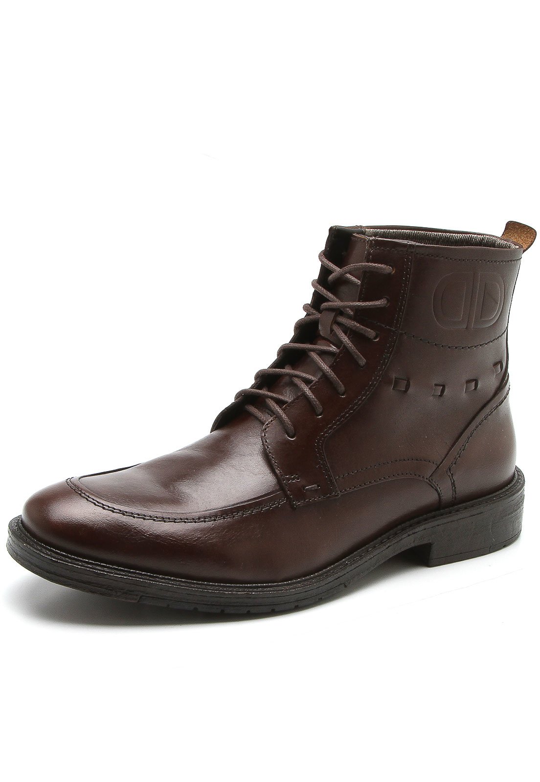 Bota de couro sales com cadarço masculino