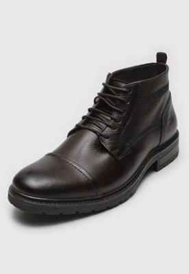 Bota de Couro Democrata Recortes Café