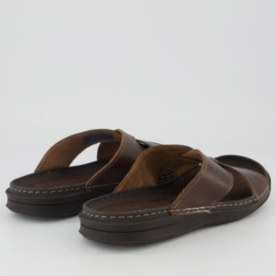 Chinelo Democrata Slide Transpassado Lazy Marrom
