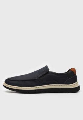 Tênis Slip On Democrata Liso Azul-Marinho