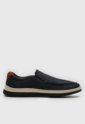 Tênis Slip On Democrata Liso Azul-Marinho