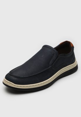 Tênis Slip On Democrata Liso Azul-Marinho