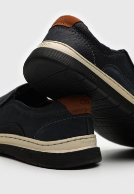 Tênis Slip On Democrata Liso Azul-Marinho