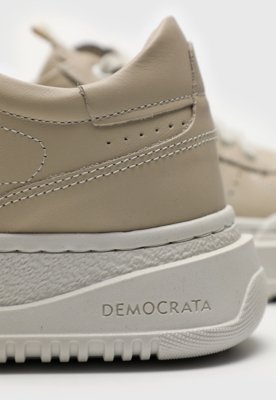 Tênis de Couro Democrata Recorte Bege