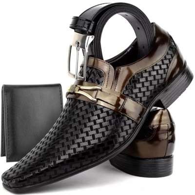 Kit Sapato Social Dhl Calçados Neway Venetto Fivela Topázio Preto Menor preço em Kit Sapato Social Dhl Calçados Neway Venetto Fivela Topázio Preto