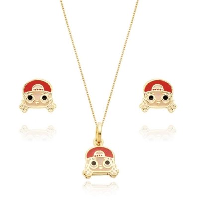 Conjunto Infantil Colar e Brinco Lol Surprise M.C. Swag Di Capri Semi Jóias X Ouro Dourado Menor preço em Conjunto Infantil Colar e Brinco Lol Surprise M.C. Swag Di Capri Semi Jóias X Ouro Dourado