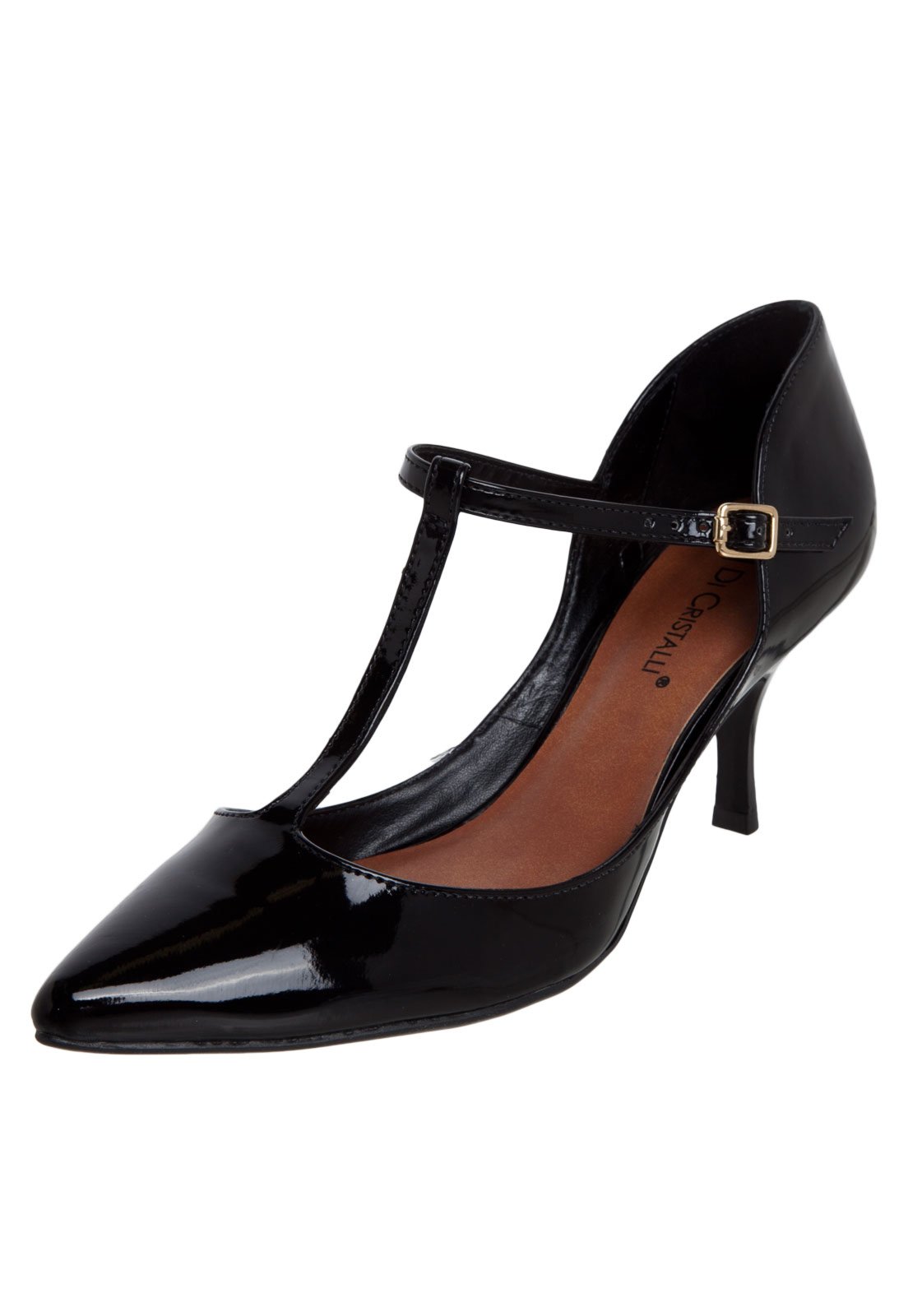 scarpin di cristalli preto