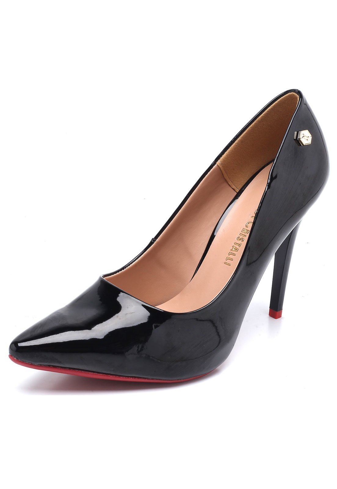 scarpin di cristalli preto