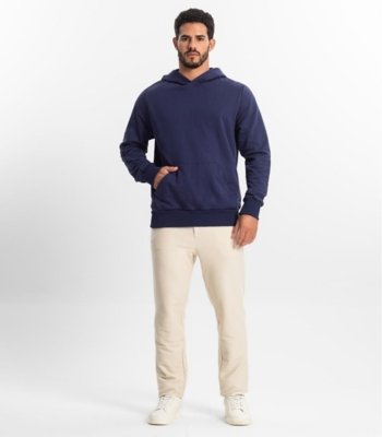Moletom Masculino Com Capuz Básico Diametro Azul