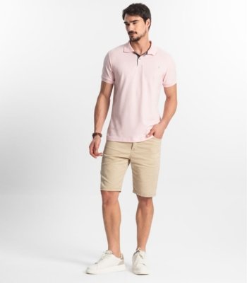 Polo Masculina Básica Diametro Rosa