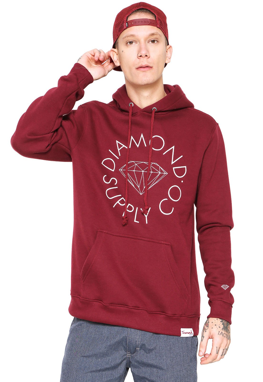 Diamond supply shop maroon hoodie