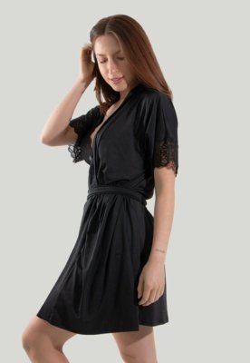 Robe Diluxo Romantic Com Renda Preto