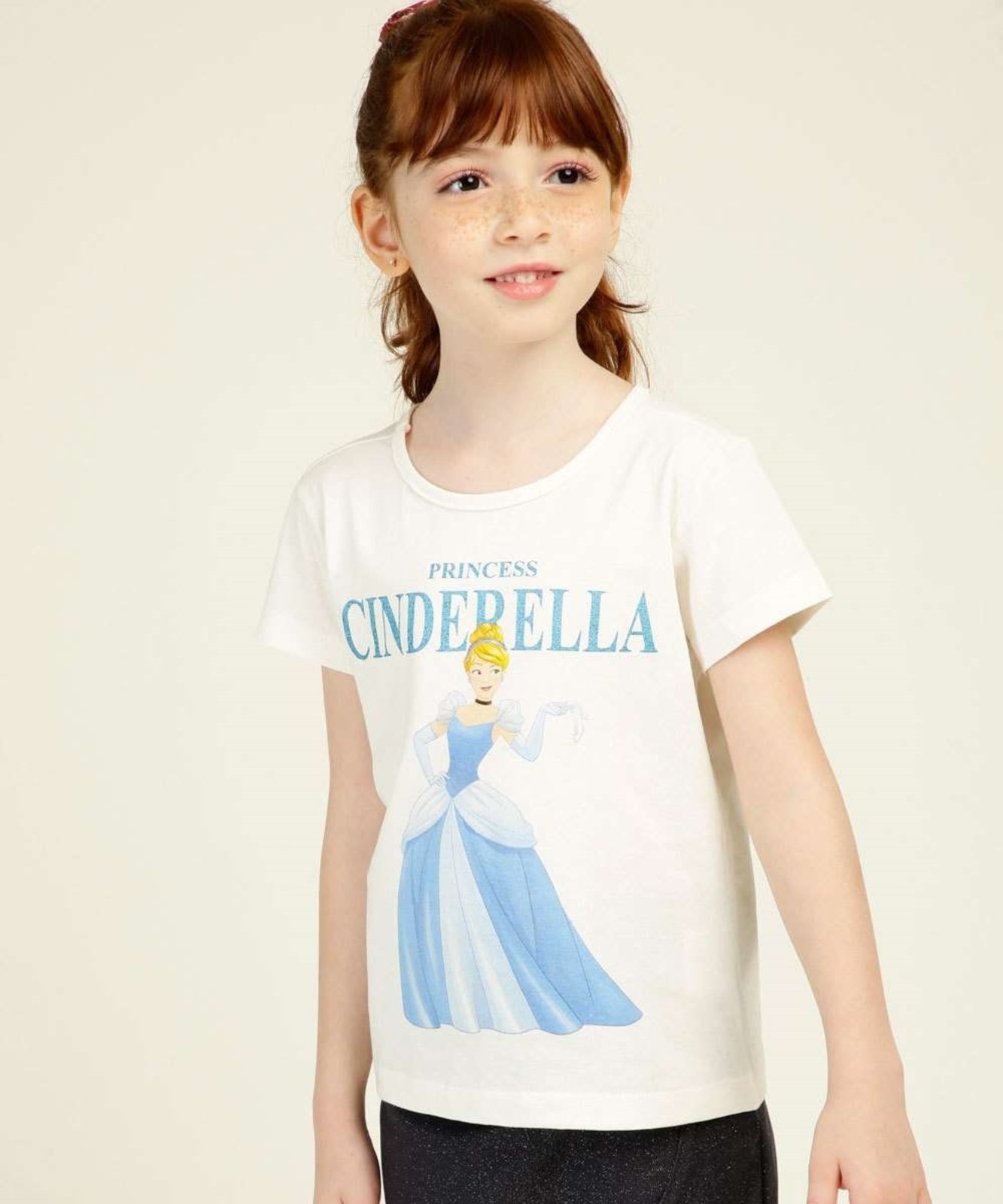 Vestido Infantil Estampa Cinderela Manga Curta Disney