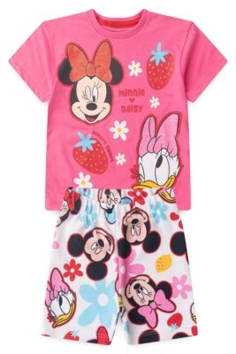 Conjunto Disney Infantil Feminino Minnie e Margarida Rosa