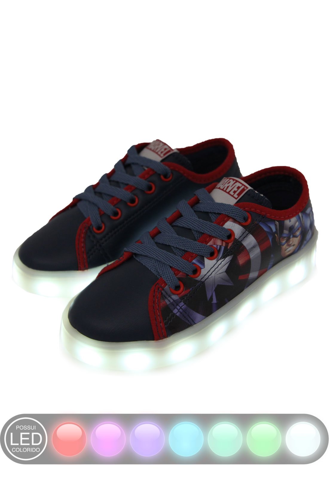 tenis led infantil capitao america