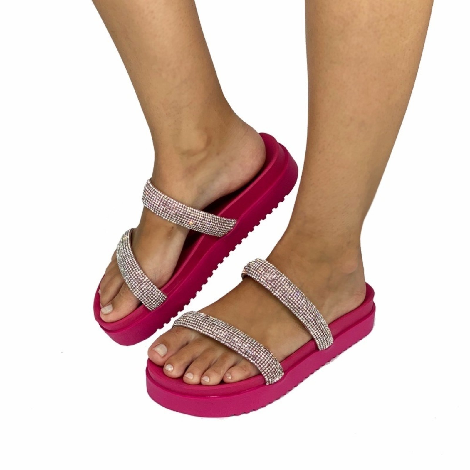 Sandália Rasteira DAFITI SHOES Tiras Preta - Compre Agora