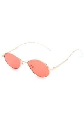 Óculos de Sol Doc Dog Retrô Oval Metal Vermelho/Dourado Menor preço em Óculos de Sol Doc Dog Retrô Oval Metal Vermelho/Dourado
