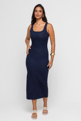 Vestido Midi Basic Confort Blue Doct