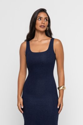 Vestido Midi Basic Confort Blue Doct
